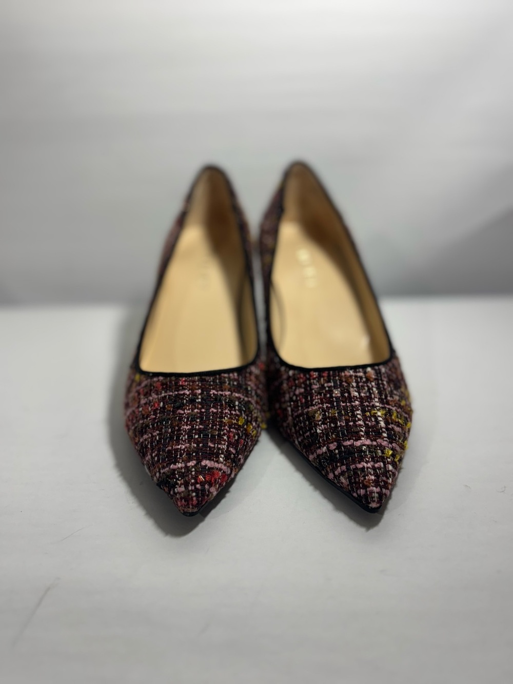 Nine West 7.5M Multicolor Tweed Pointed Toe Kitten Heel Pumps NWOB
